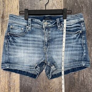 Daytrip Blue Jean Shorts with Distressed Look